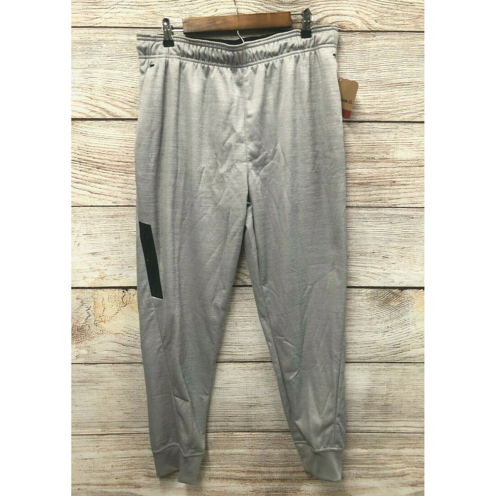 Reebok Jogger Pants Mens Large Sleet Heather Slim Fit Sprint Joggers New